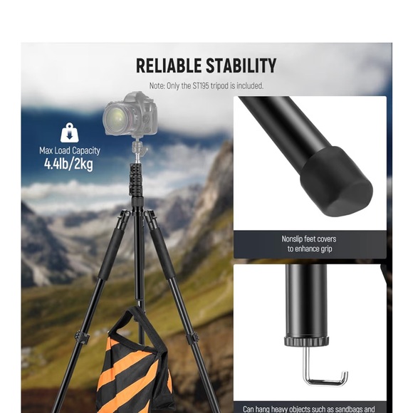 Photography Light Stand, 1.5-6.4ft/47-195cm Alum Reversible Studio tripod 059 - Picture 4 of 6